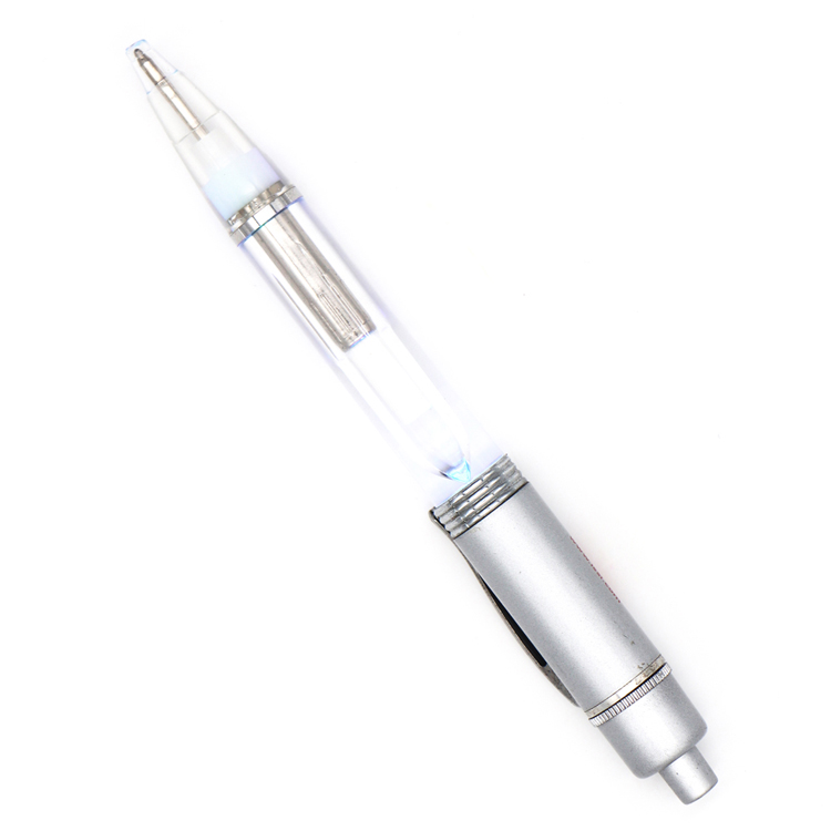 Silver Led Light Ballpoint Pen Flashlight Ballpoint Pen Advertising Gift Professional Supplier